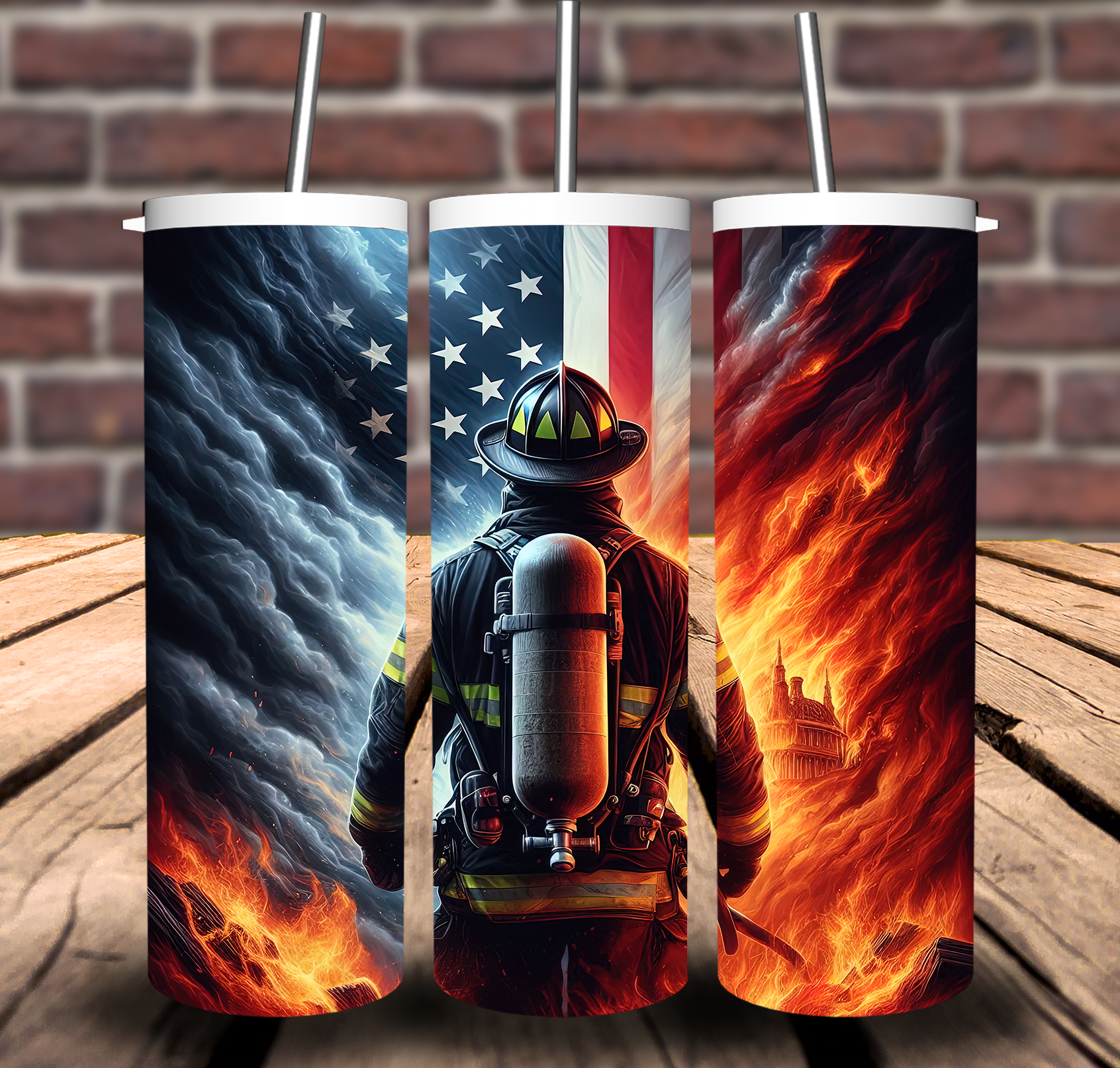 Sweet Tees - Wholesale Sublimation Transfer - Fireman Fire Rescue Tumbler Sublimation Transfer1