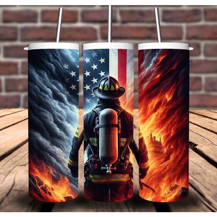 Sweet Tees - Wholesale Sublimation Transfer - Fireman Fire Rescue Tumbler Sublimation Transfer1