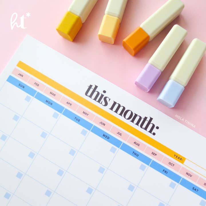 Hola Tinina - Wholesale Notepad - Undated Monthly Calendar Notepad Planner3