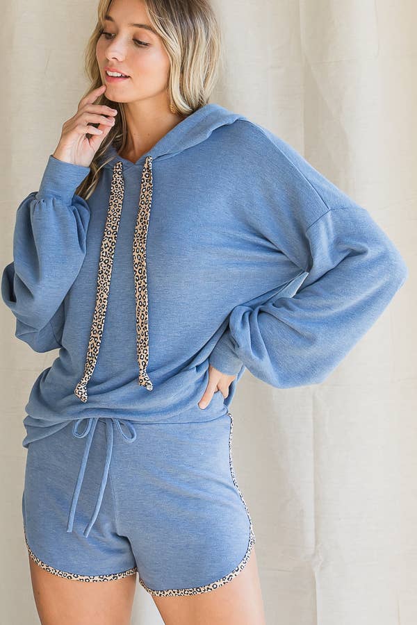 7th Ray - Wholesale Hoodie - Women's - Spring-Summer Animal Contrast Hoodie for Women T390518