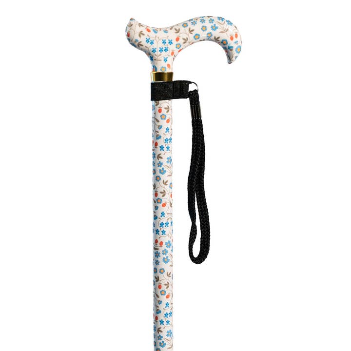 WC Walking Canes - Wholesale Body Brace/Support - White Wilderness Adjustable Cane with Braided Wrist Strap