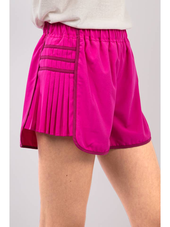 VERY J - Wholesale Athletic Shorts - Women's - NP70305-Side Pleated Detail Activewear Shorts