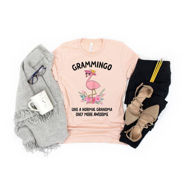 PrimestoreUS – Großhandel T-Shirt mit Siebdruck – Damen – Fantastisches Flamingo Grammingo Grandma-T-Shirt