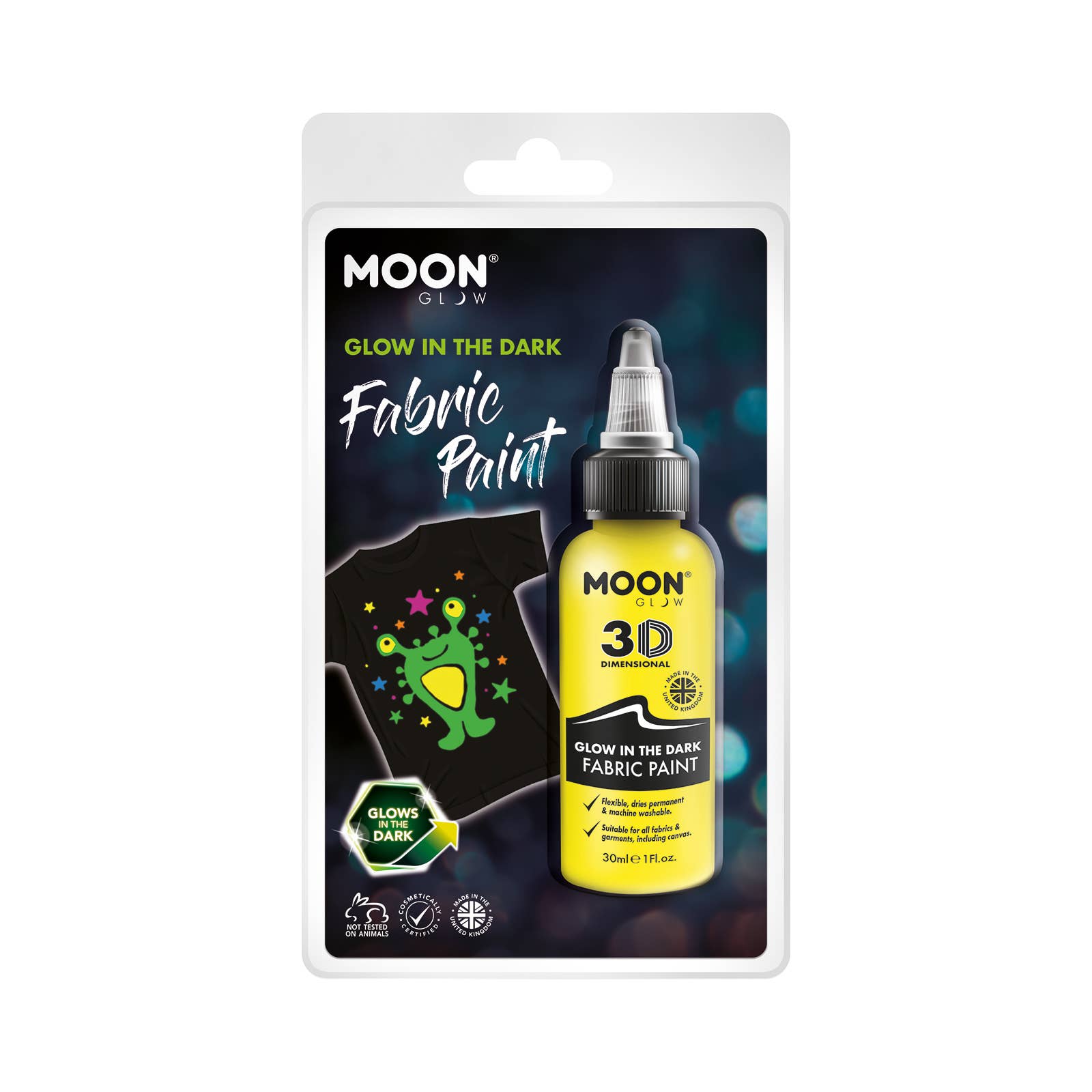 Moon Makeup - Wholesale Fabric Paint - Clamshell - Glow in the Dark Fabric Paint, 30ml7
