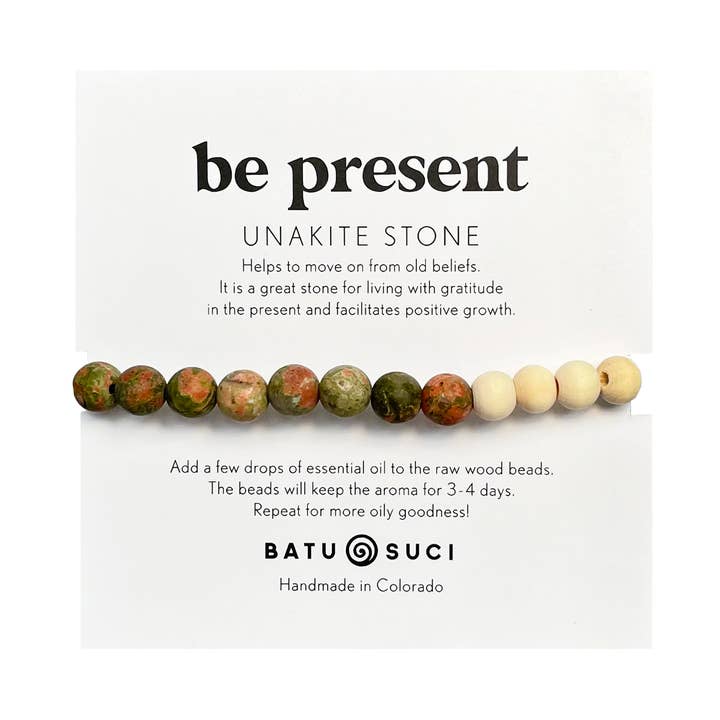 Be Present Diffuser Bracelet | Unakite Aromatherapy for wholesale by Batu Suci Handmade Jewelry