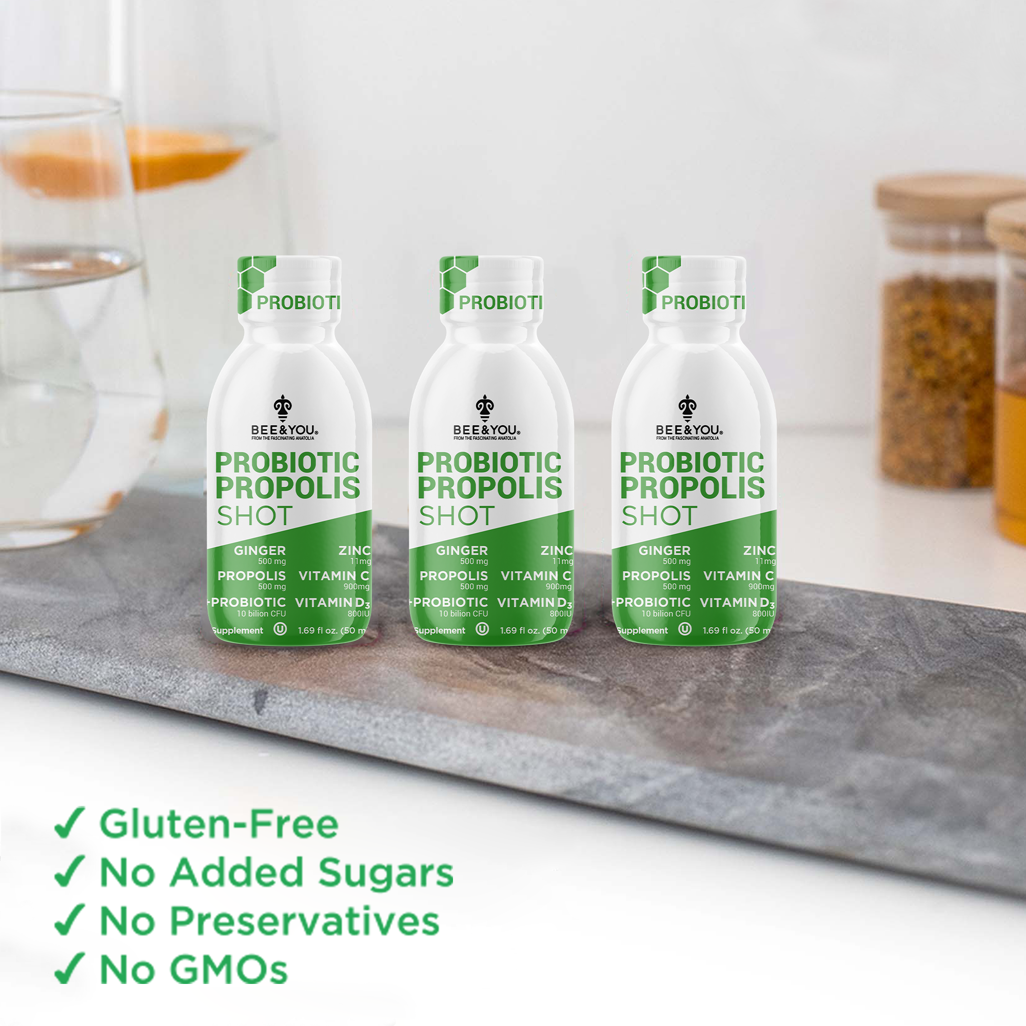 BEE&YOU – wholesale Oral supplement/vitamin – Propolis Immune Shot - Probiotic, 50 ml x 123