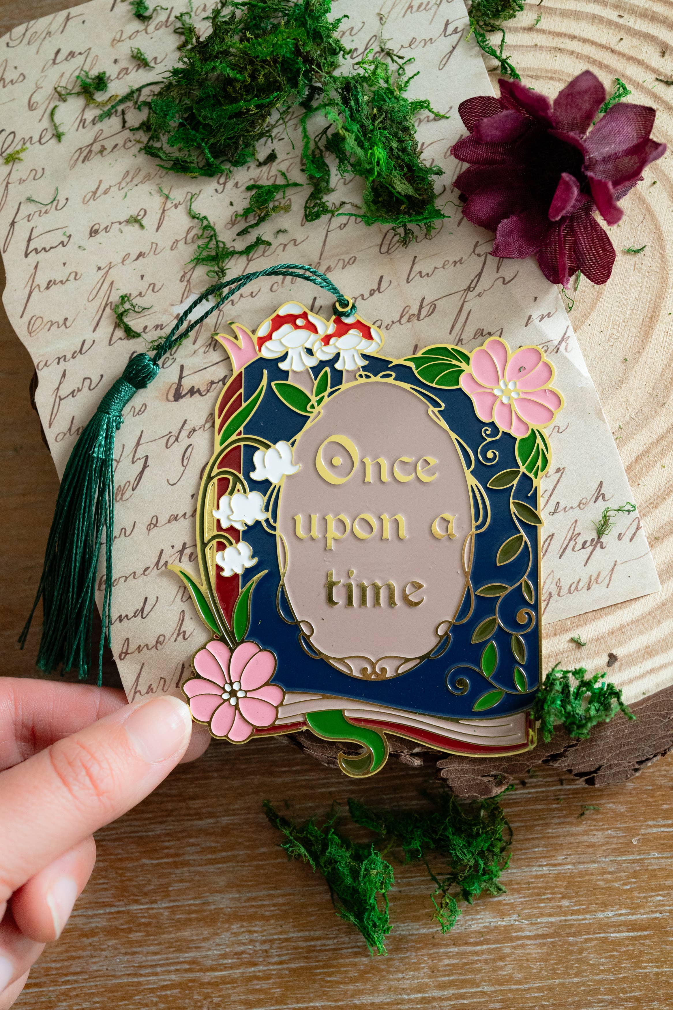 The Bookish Atelier - Wholesale Bookmark - Once Upon a Time Book Metal Bookmark, Bookish Fantasy