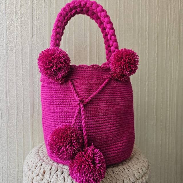 Cattleya Wayúu Mochilas Colombianas - Wholesale Top Handle Bag - Women's - Mangostino Bag S1