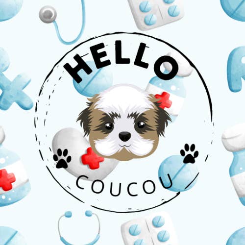 Hello Coucou - Wholesale Pet bandana – Dog - You're My Remedy - Double Sided Bandana DOG CAT DR NURSE7
