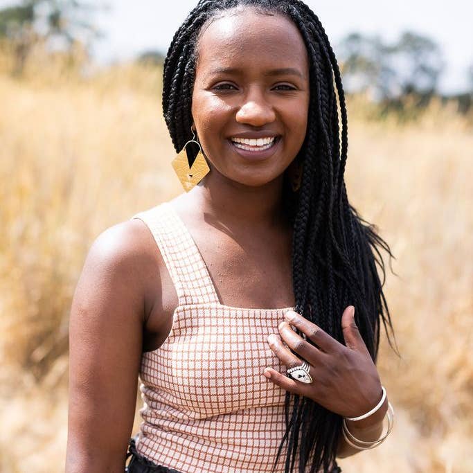 Hana Moriah - Wholesale Dangle Earrings - Double Triangle Aztec Brass Earrings2