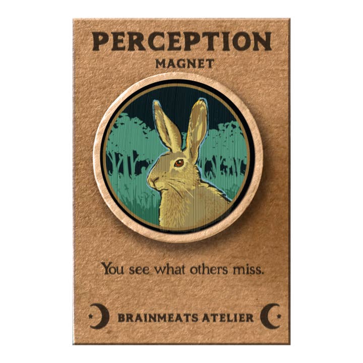 Wahrnehmungsmagnet – Hasen-Token für Vision und Klarheit für den Großhandel von Brainmeats Atelier