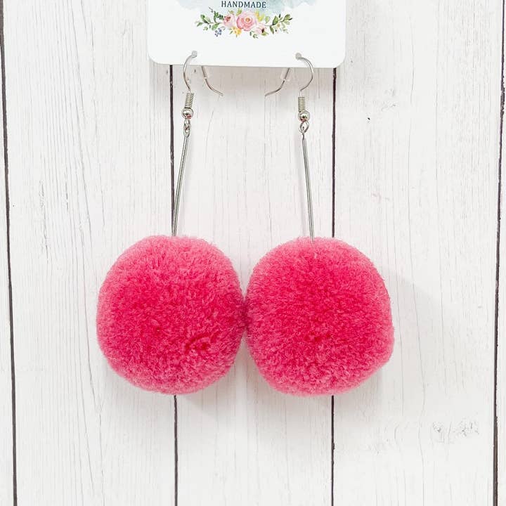 Pom Øreringe Pink for engroshandel hos Hazel Hill ~MaeBella~