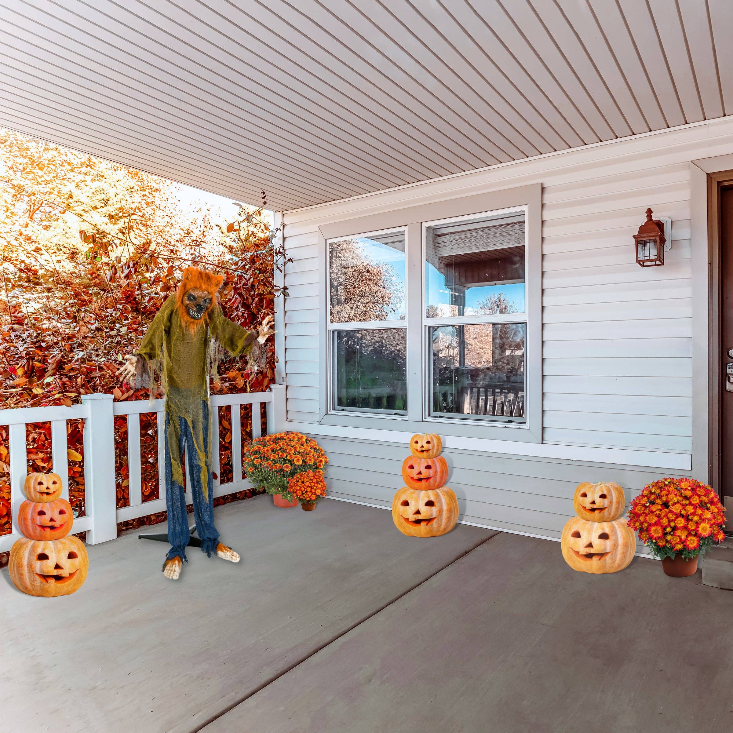 National Tree Company - Wholesale Outdoor Ornament/Decor - 63 in. Halloween Pre-Lit Sound Activated Animated Werewolf with LED Lights1