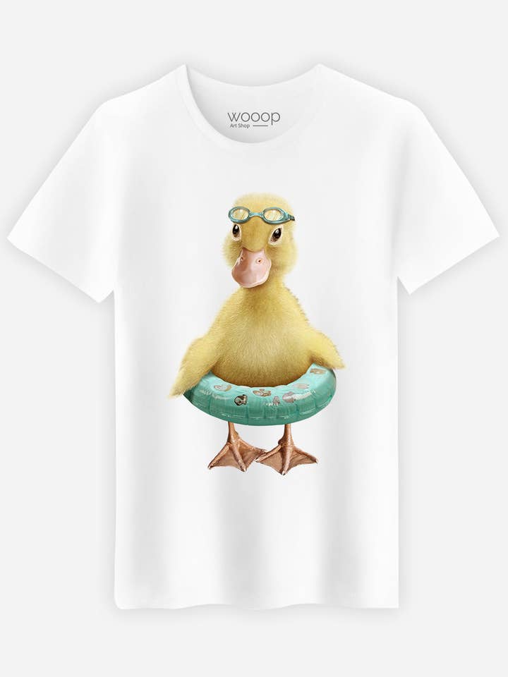 T-shirt Blanc Homme Duck Bouee pour la vente par Wooop