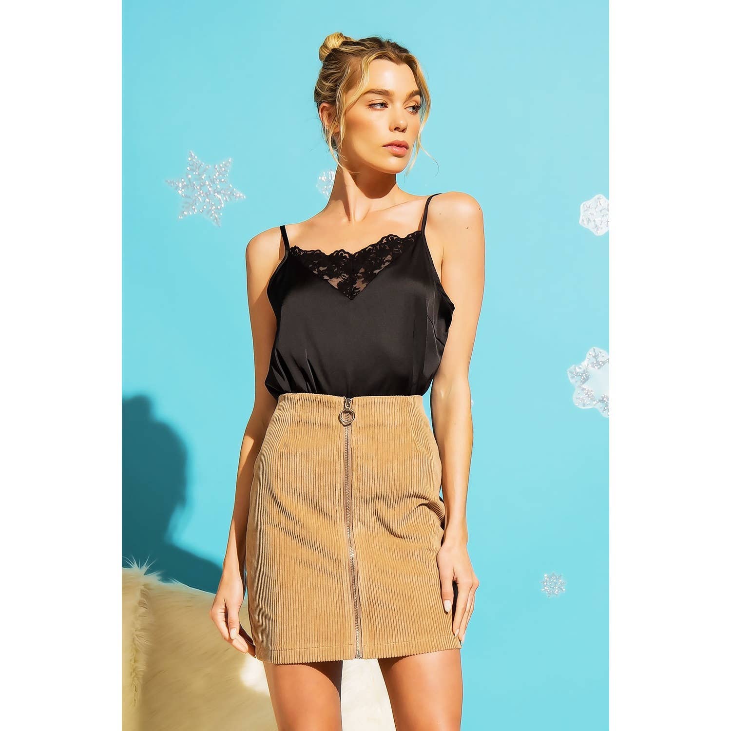 Sweet Generis - Wholesale Skirt - Women's - CORDUROY ZIP UP MINI SKIRT8