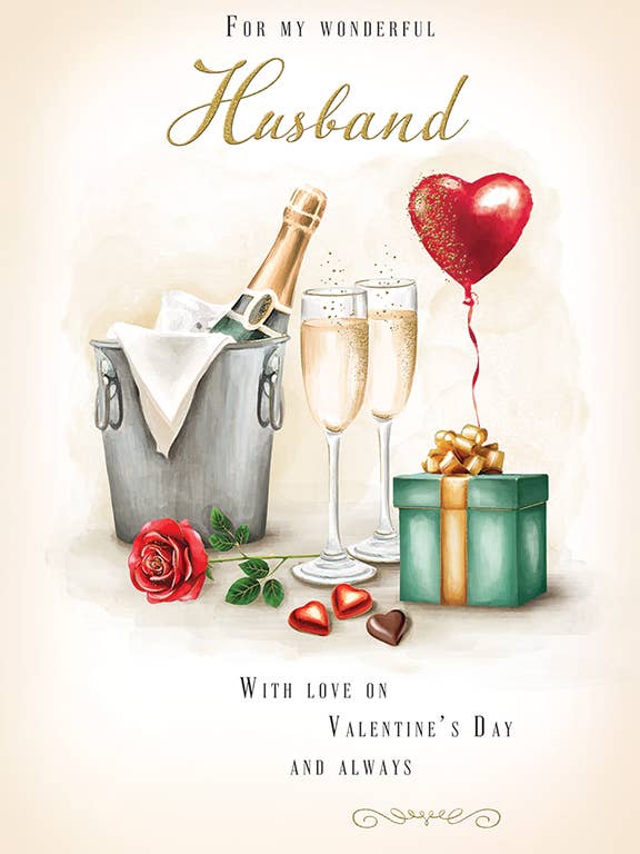 Valentinsdagkort, Mand, Champagne for engroshandel hos Piccadilly Greetings