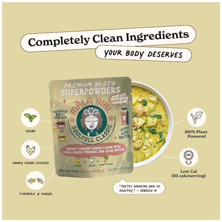 māla girl - Wholesale Soup - Superfood Instant Broth Powder w/ Lemon Ginger and Turmeric