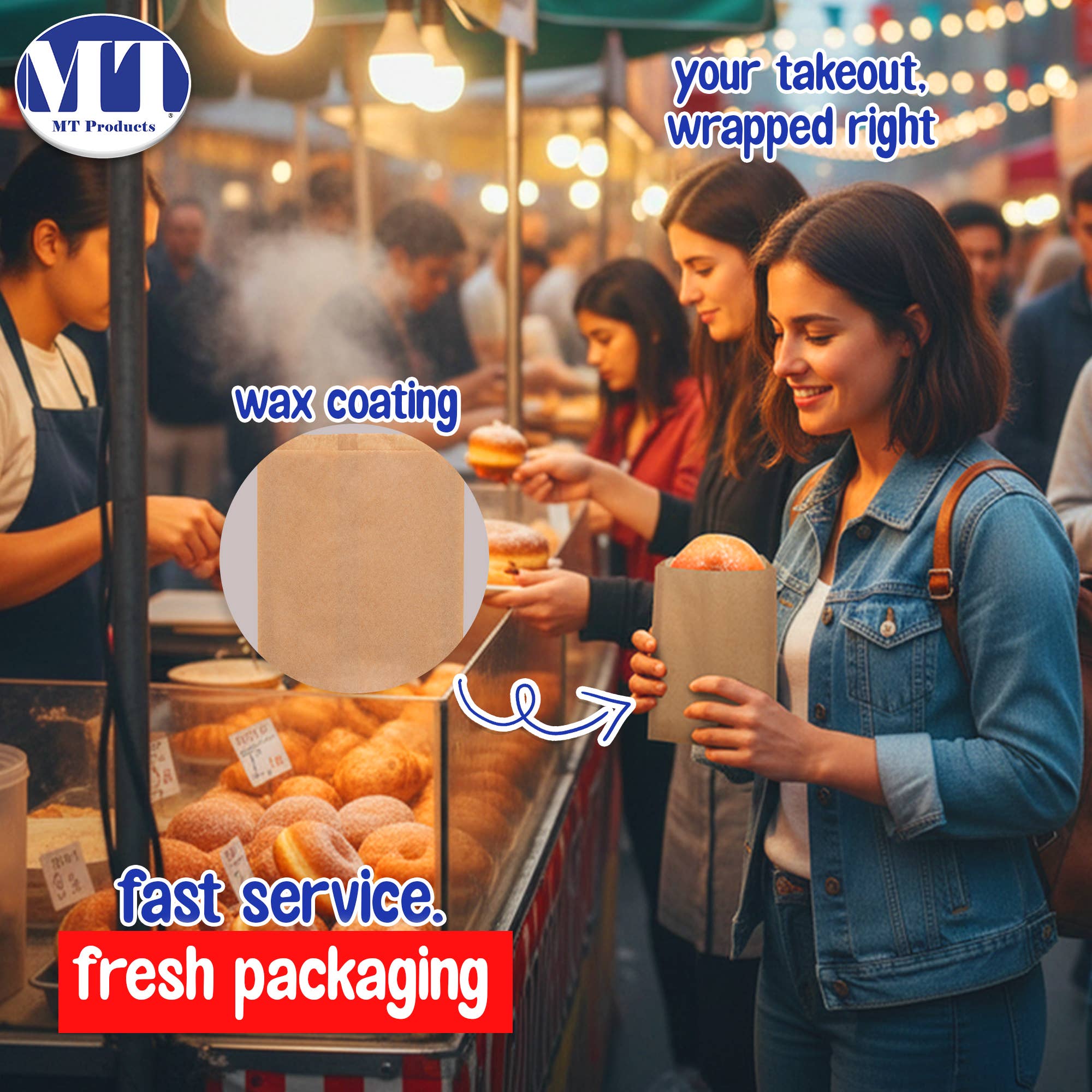 MT Products - Wholesale Food Storage Wrap/Bag - MT Products Paper Cookie Bags - 6.5" x 8”4