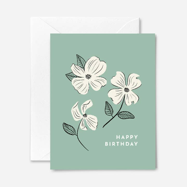 Carte d'anniversaire Fleurs de cornouiller pour la vente par Solmade Studio