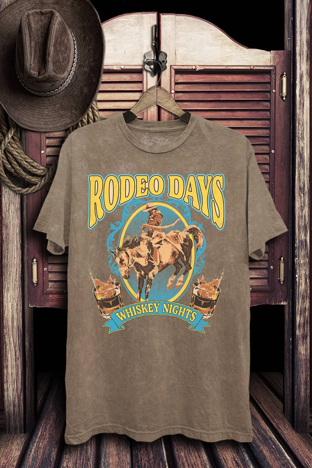 Lotus Fashion Collection - Venta al por mayor Camiseta estampada - Mujer - Camiseta estampada Rodeo Days Whiskey Nights8