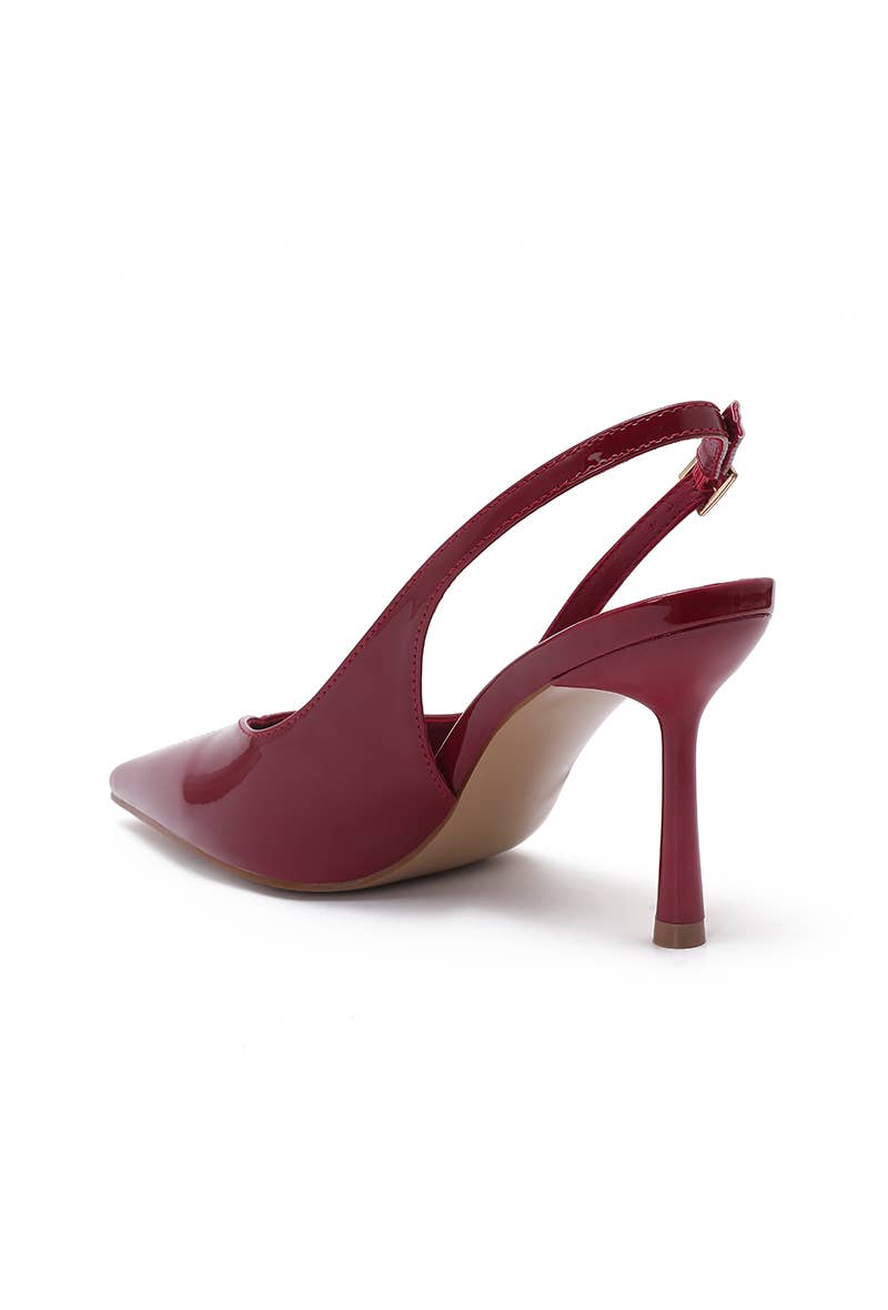 Joia Paris - Wholesale Low Heels - Women's - Patent pointed-toe slingback pump, thin heel H8-1011E20
