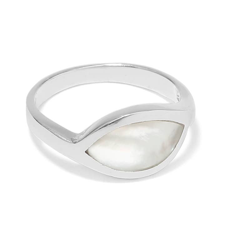 IZIA mother-of-pearl and silver ring for wholesale by Siane