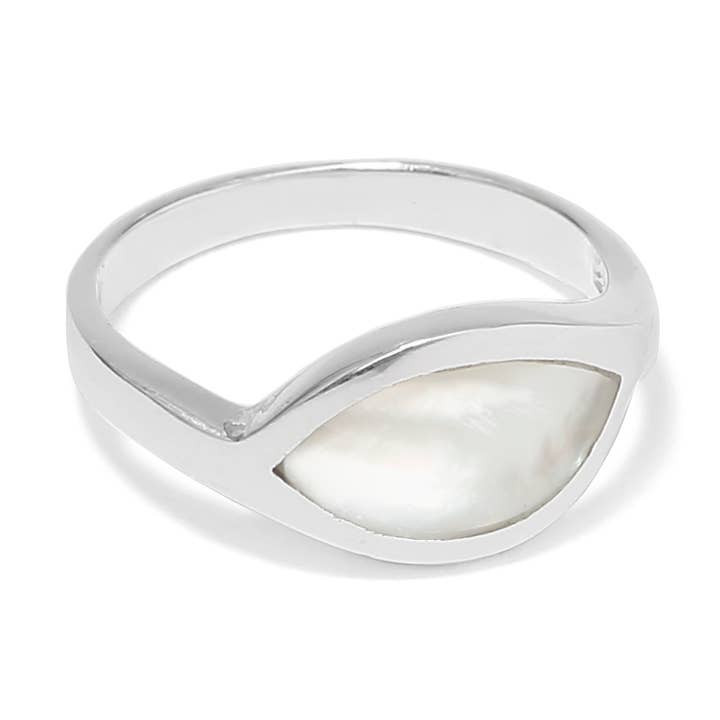 Anillo IZIA de nácar y plata para venta al por mayor de Siane