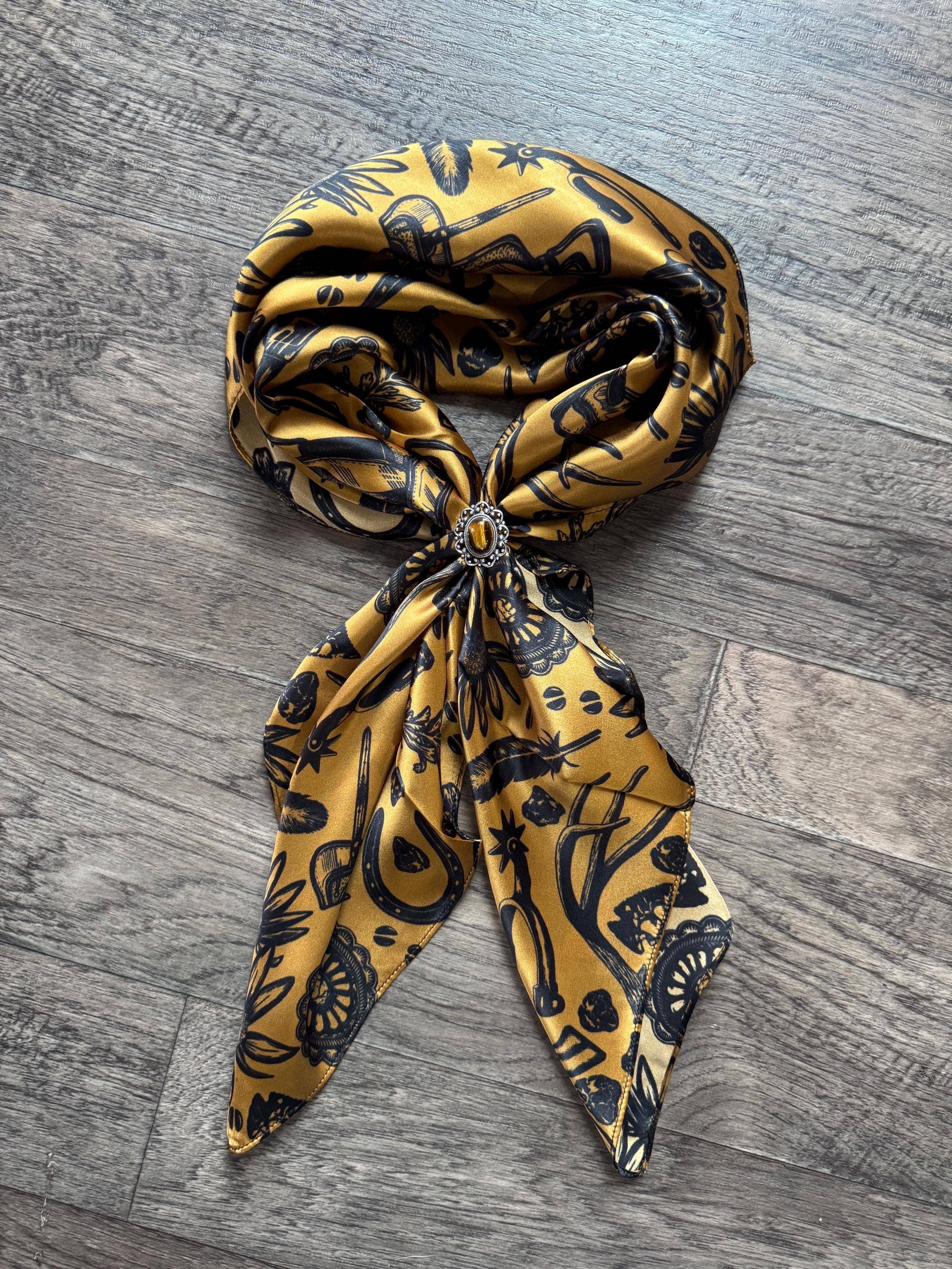 Double B Wild Rags - Wholesale Scarf - Women's - 100% Silk Wild Rag Golden High Country Cowboy Essentials by Double B Wild Rags2
