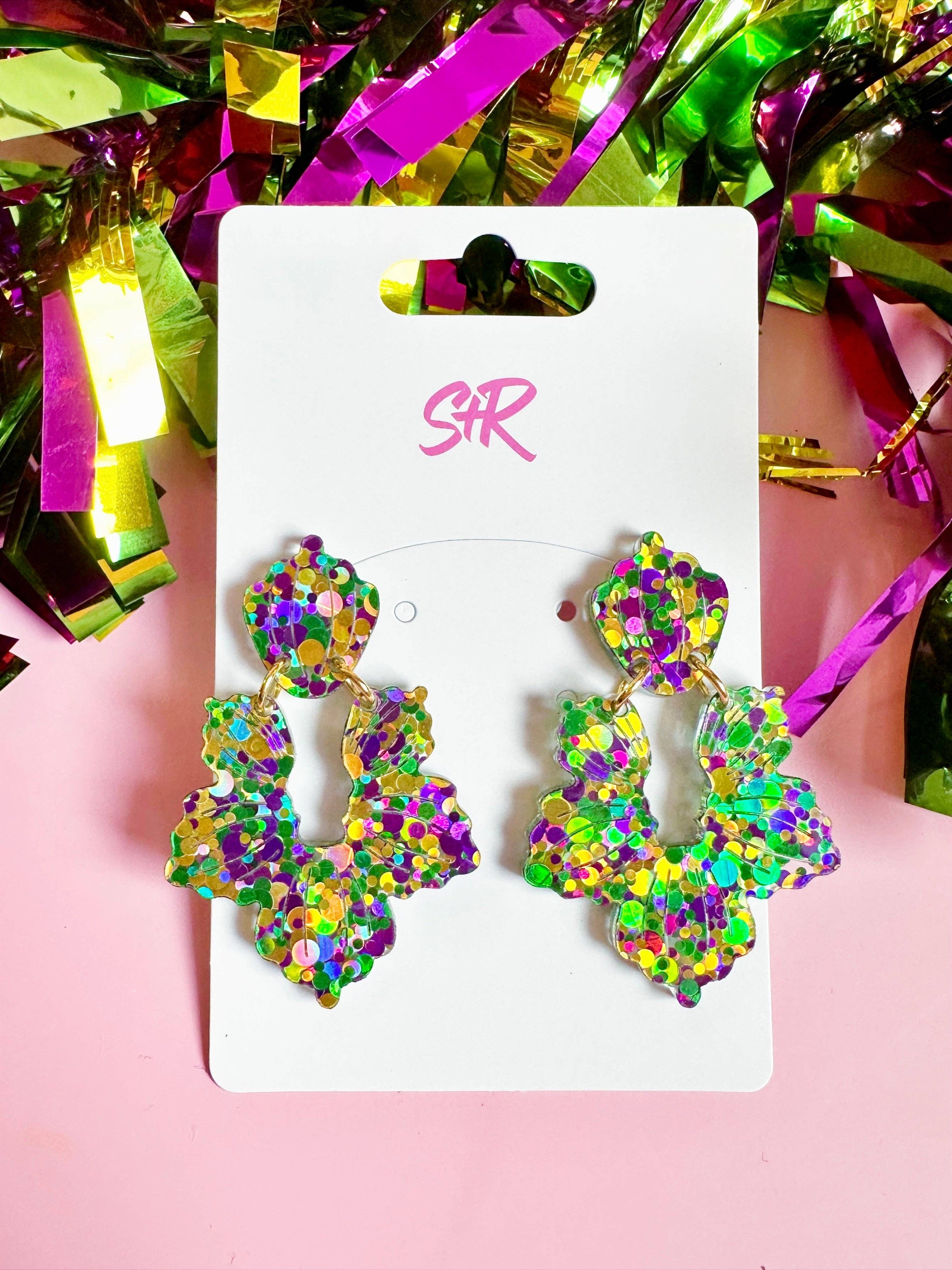 Sandy + Rizzo - Wholesale Dangle Earrings - Mardi Gras Priscilla Dangle Earring