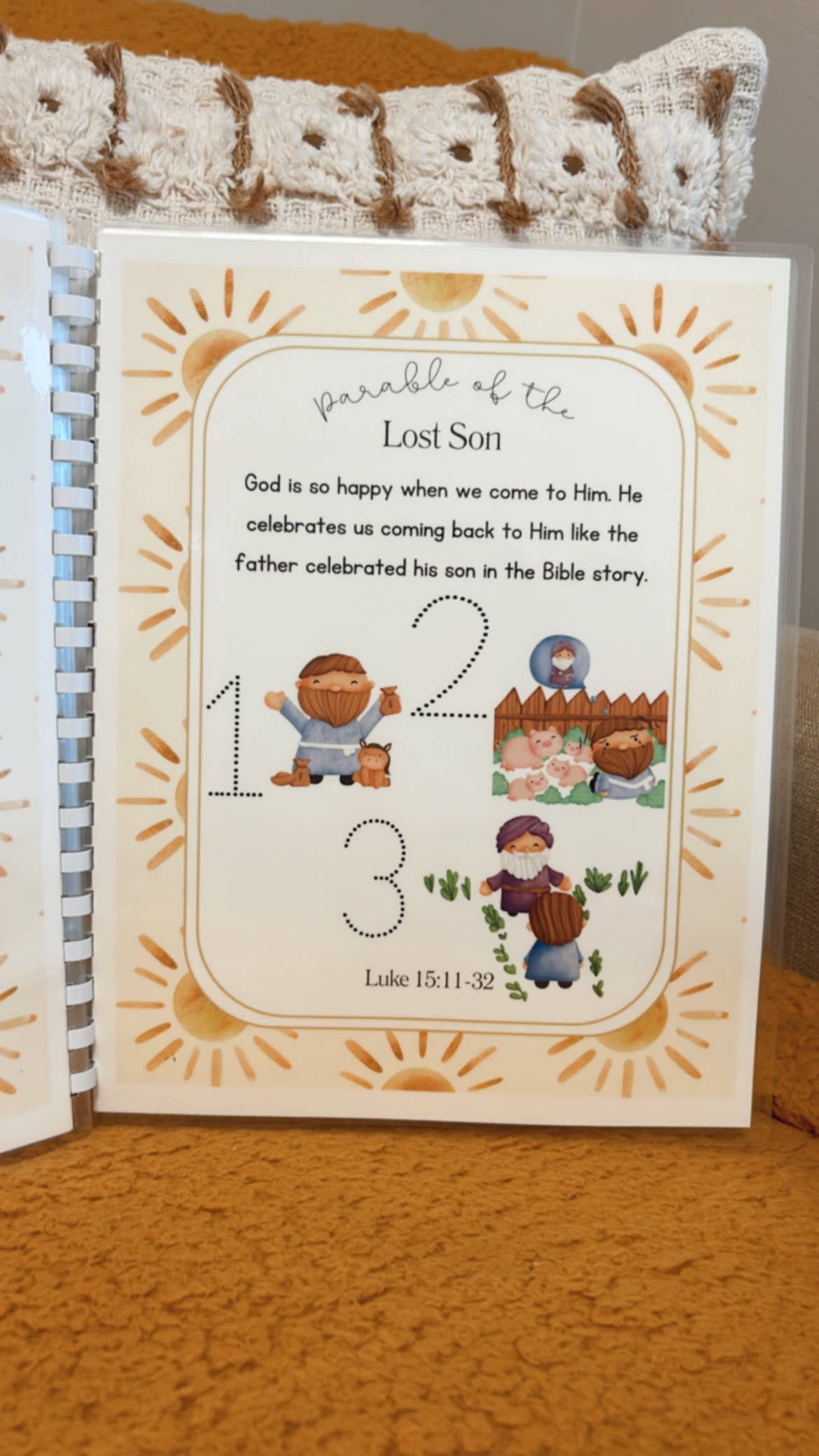 Sonshine Book Co - Vente Livre de coloriage et d'activités pour enfants et bébés - Livre d’activités avec paraboles de Jésus - Livre interactif à spirale1