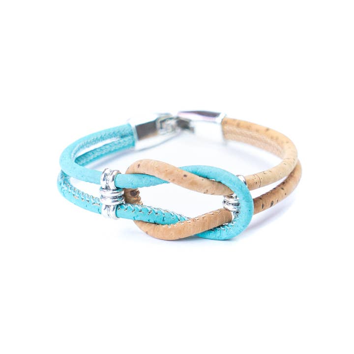 Meninas Bonitas Cork - Wholesale Bangle Bracelet - 5 colors of cork wire and alloy accessories handmade fashion bracelets BR-232-MIX-52