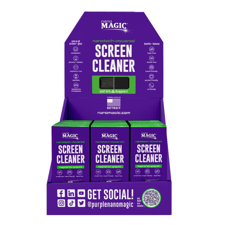 Nano magiske skærm rengøring 1 ounce Kit - 18 stykke POP Display for engroshandel hos Nano Magic