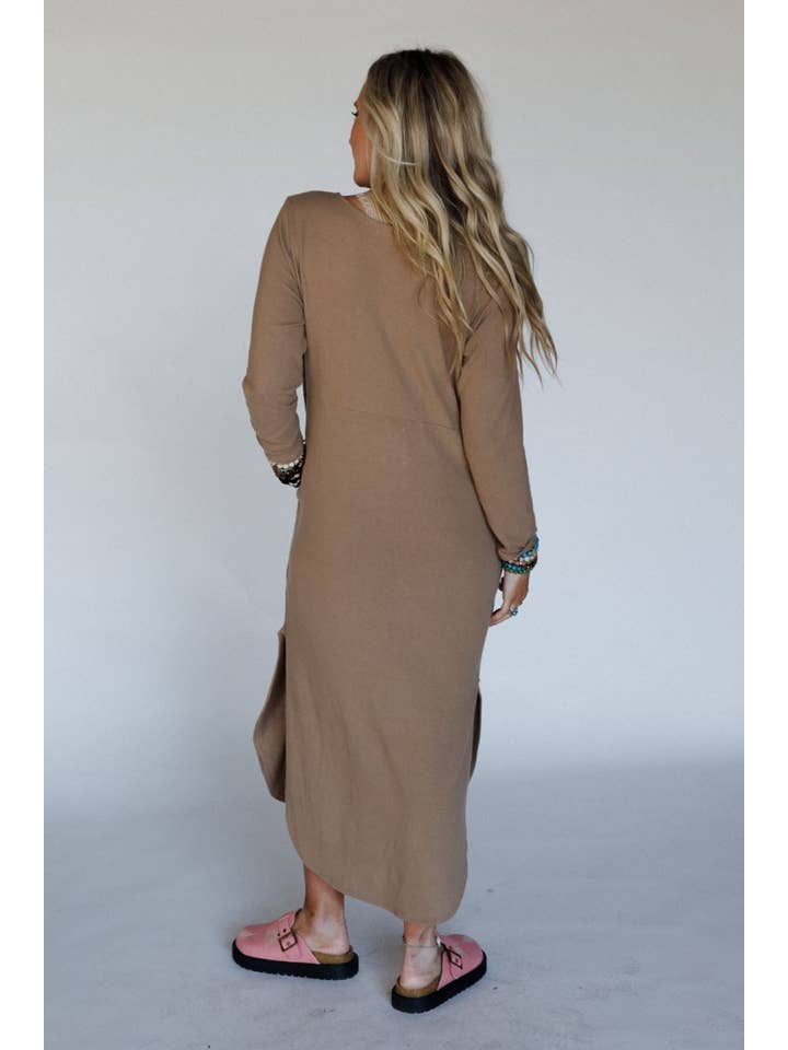 Three Bird Nest - Wholesale Dress - Women's - Simply Comfort Dress - Mocha