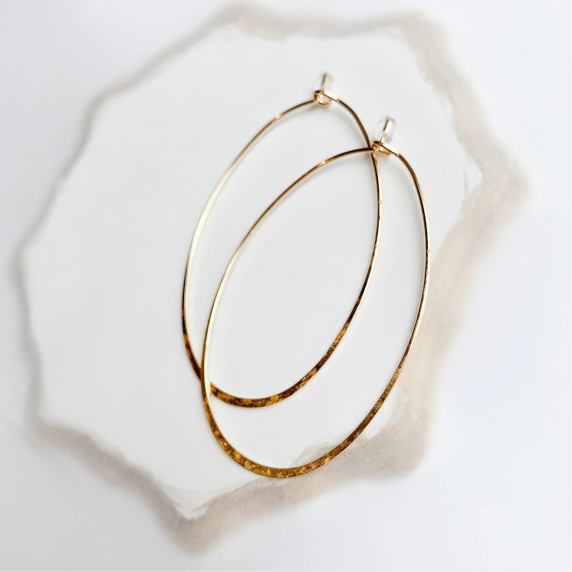 Rose and Della - Wholesale Dangle Earrings - Brass Oval Hoop Earrings6