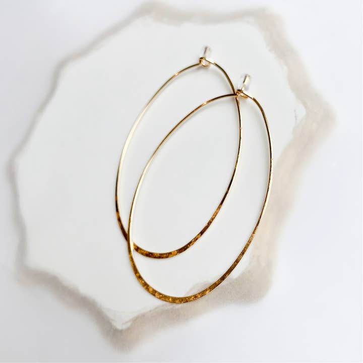 Rose and Della - Wholesale Dangle Earrings - Brass Oval Hoop Earrings6