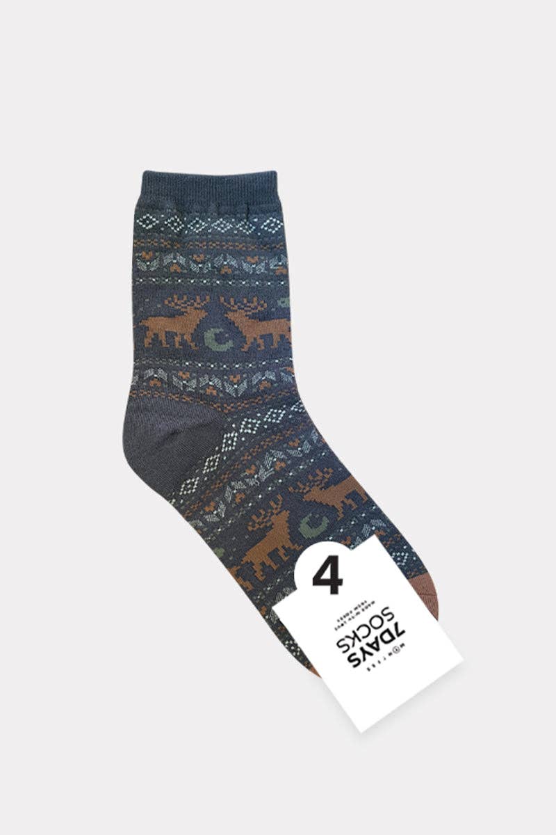 7DAYSSOCKS – Engroshandel Strømper - Dame – Kvinders Crew Night Deer Socks3
