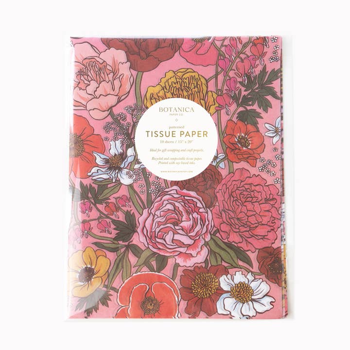GARDEN FLORA | Tissue Paper (10 sheets) for wholesale by Botanica Paper Co.