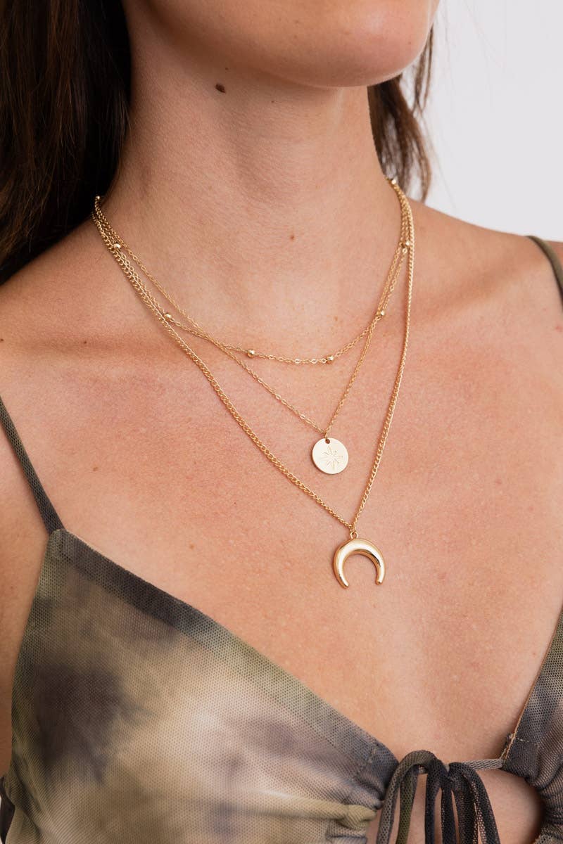 Leto Accessories - Wholesale Halskettinghanger - Moon Knight gelaagde gouden ketting 🌜3