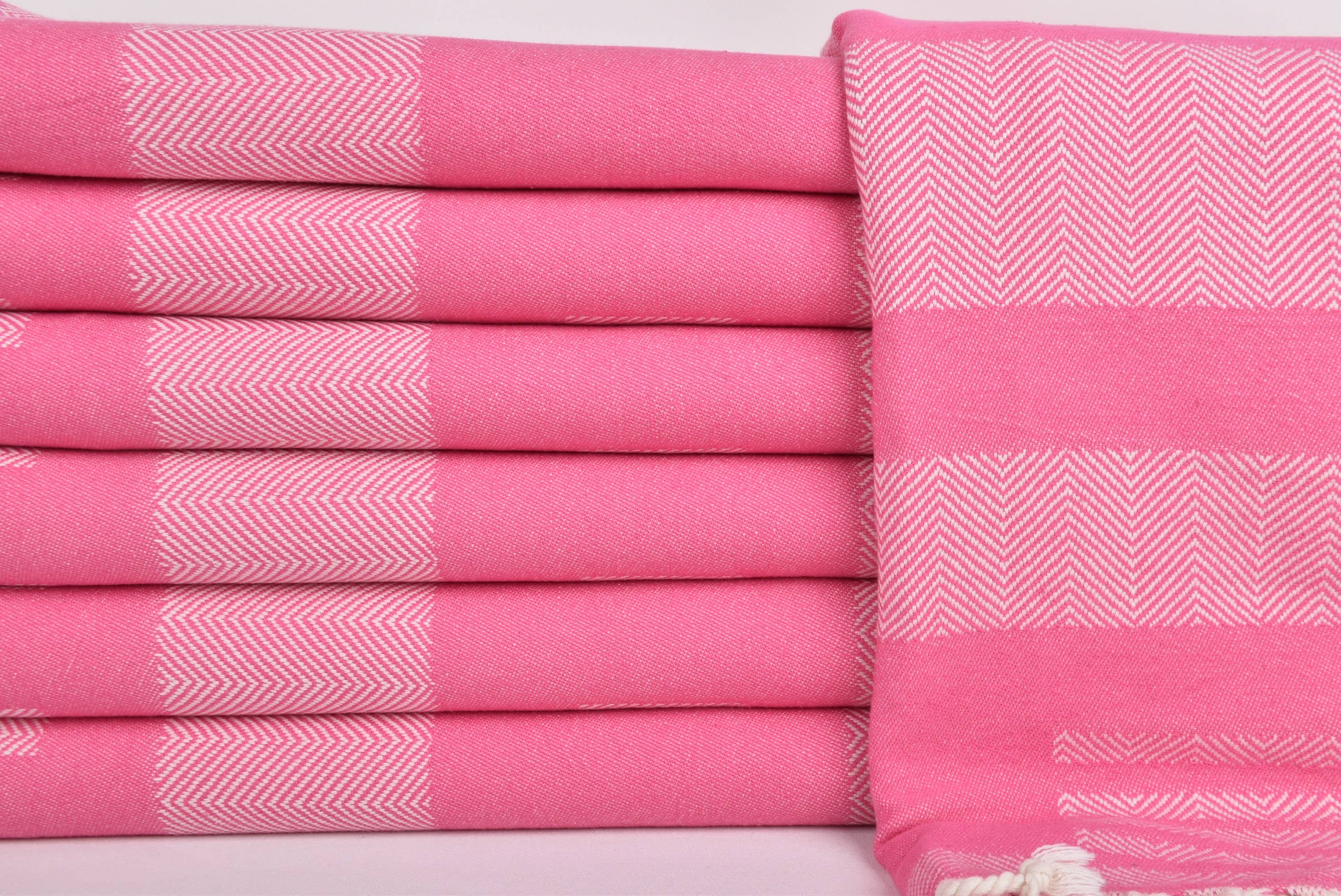 Organic Turkish Towels - Wholesale Beach Towel - Beach Towels, Pink Chevron Towel for Relaxation1