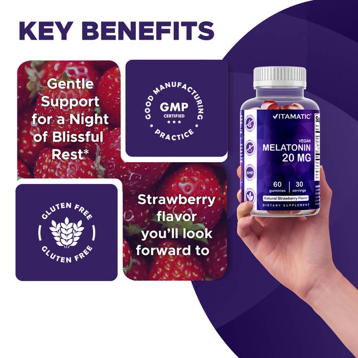 Vitamatic - Wholesale Oral Supplement/Vitamin - Vitamatic Melatonin 20mg Gummies for Adults | 60 Gummies3