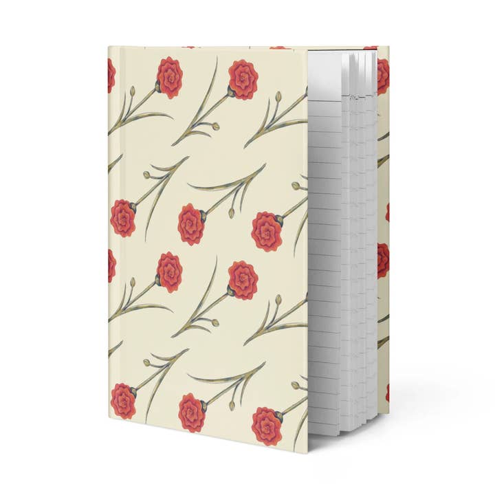 Crimson Carnation Hardcover Journal for wholesale by Blackstar art