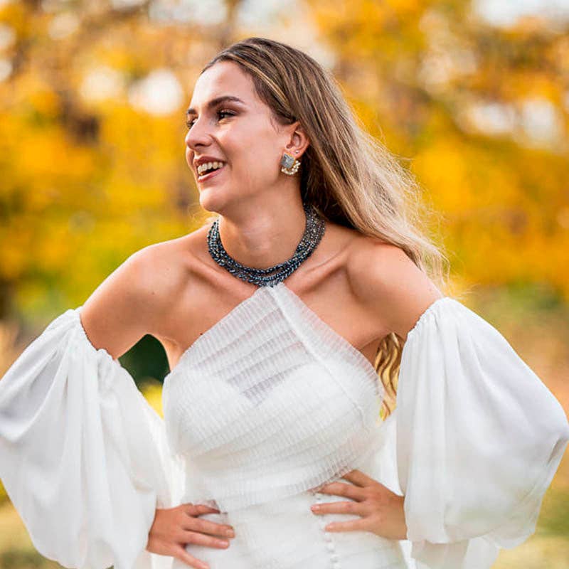 ACUS - Wholesale Dangle Earrings - Bosra Grey Pearl Earrings1