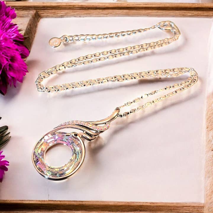 Anhänger "CRISTAL 13" versilbert tschechisches Kristall für den Großhandel von TOURMALYN