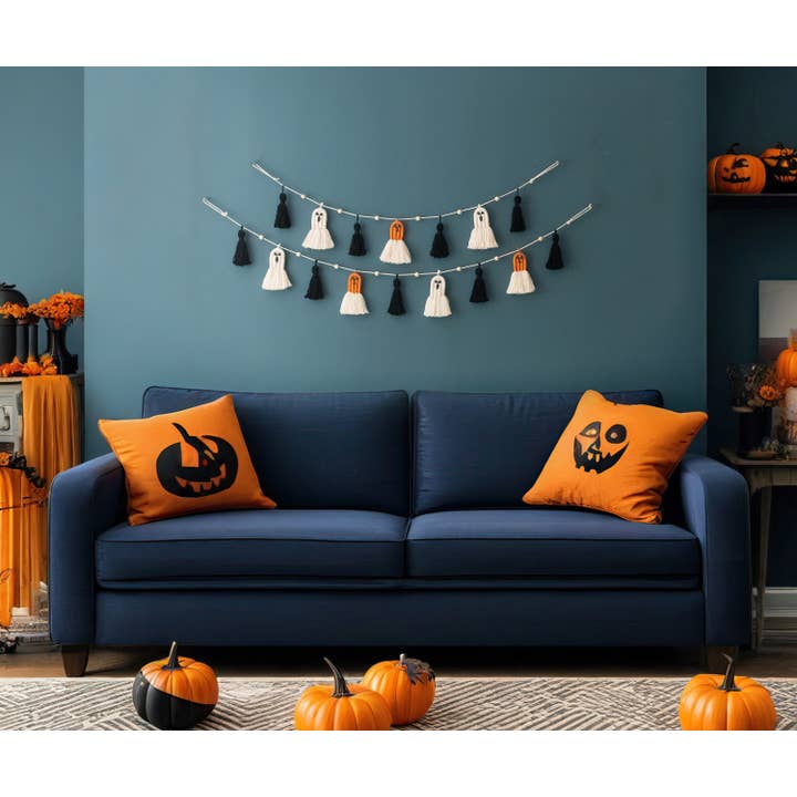 BeanDaikon - Vendita all'ingrosso Bandierine/Ghirlande - Ghirlanda Fantasma Decorazione da Parete in Macramè per Accento Festivo in Casa U1321