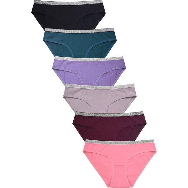 COSOMALL Womens Cotton Lace Panties Trim Briefs Comfort Bikini Underwear Pack of 6 