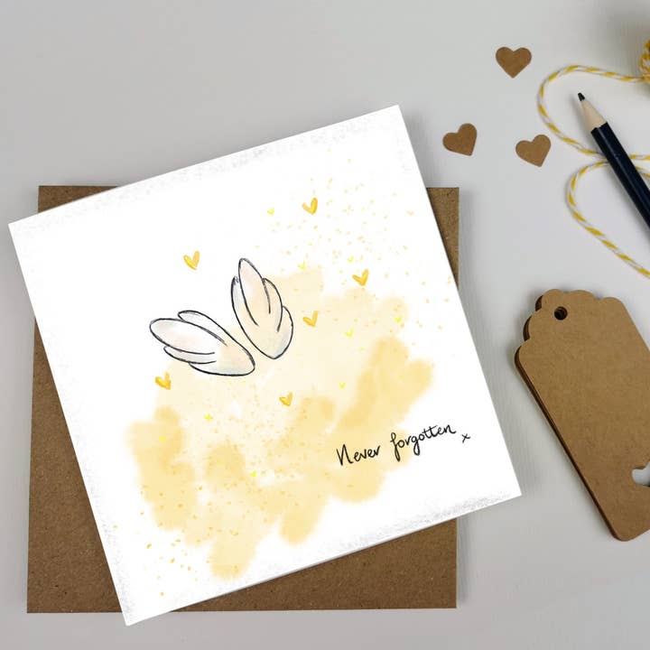 Thinking of you, Sympathy, Greeting Card for wholesale by Yellow Deer Designs
