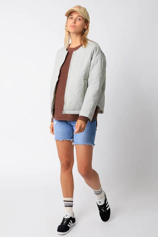 Silver Quilted Jacket for wholesale on Faire3