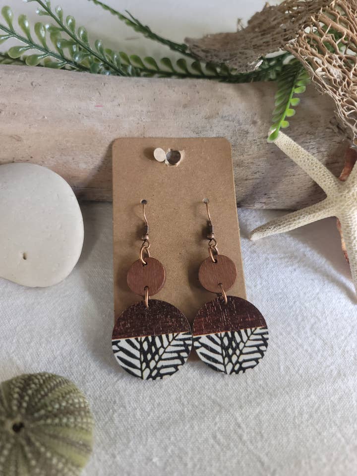 brinco de madeira de bambu por atacado de susurros de madera