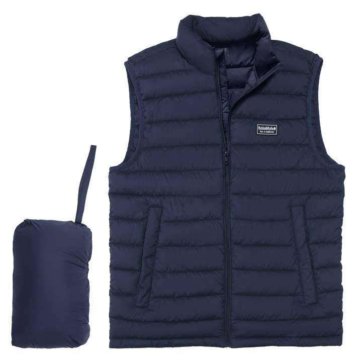 Rokka & Rolla - Wholesale Outerwear Vest - Men's - Men's Packable Puffer Vest Warm Sleeveless Jacket9
