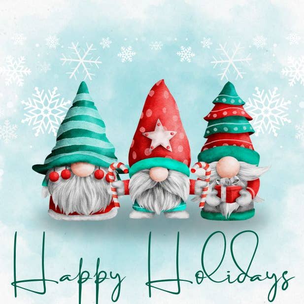 Scandinavian Specialties - Wholesale Dishcloth - Swedish Dishcloth - Happy Holidays - 3 Nisse / Tomte